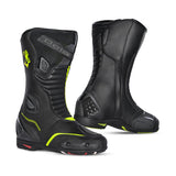 BELA Micro Strip Motorcycle Racing Boots Black Yellow Fluro