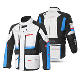 Bela Transformer Motorcycle Touring Water-Resistant Jacket Ice Black Blue