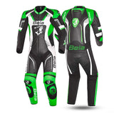 BELA X-Race 1PC Motorcycle Racing Leather Suit Black White Green