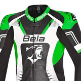 BELA X-Race 1PC Motorcycle Racing Leather Suit Black White Green