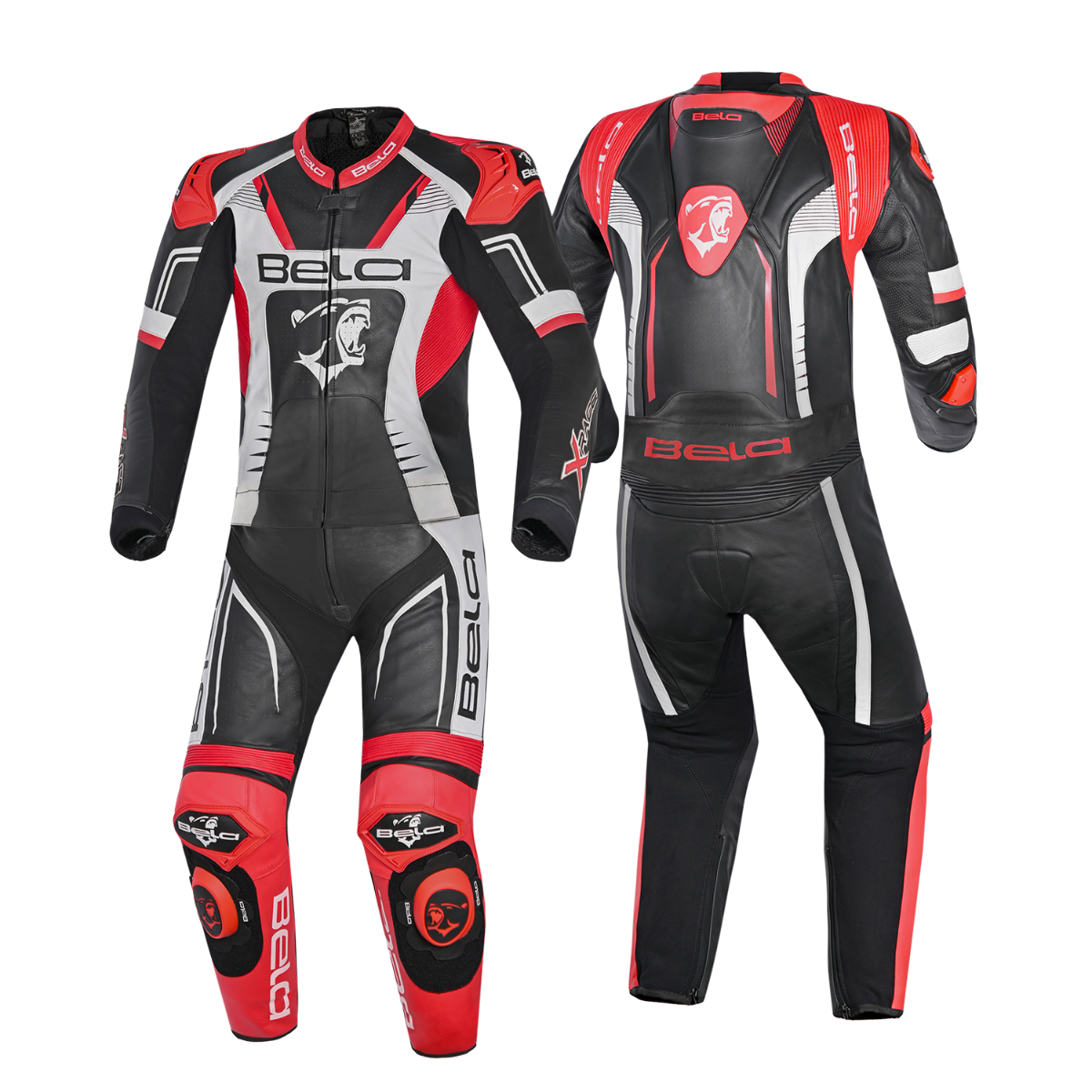 BELA X Race 2PC Mono De Moto Negro Blanco Rojo