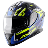 AXOR APEX STREAK FULL FACE MOTORCYCLE HELMET BLACK BLUE
