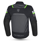 R-TECH SPIRAL MESH MOTORCYCLE JACKET BLACK GRAY FLUORO GREEN