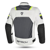R Tech Spiral Mesh Motorcycle Jacket Ice Grey Yellow Flour