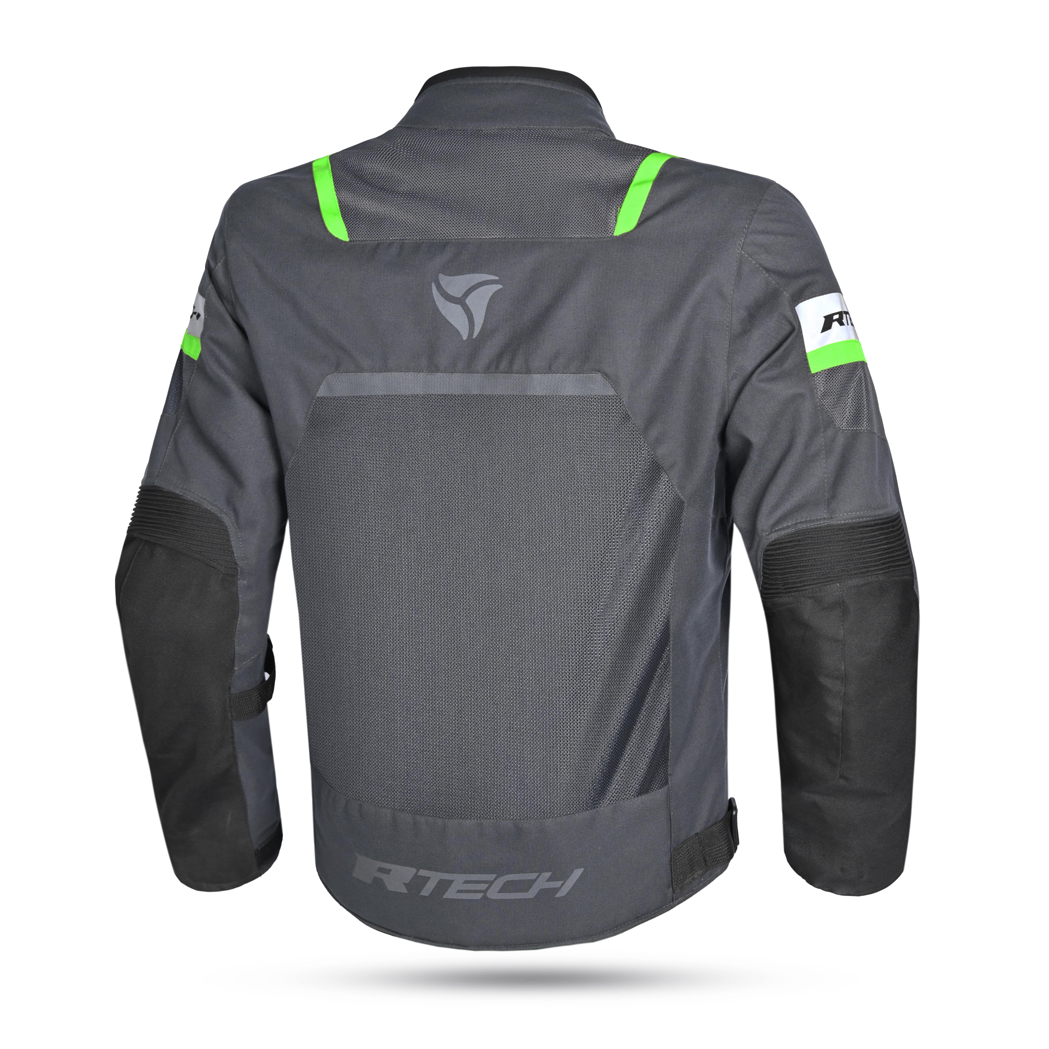 R-TECH SPIRAL MESH Motorcycle Textile Jacket Anthracite Grey Green