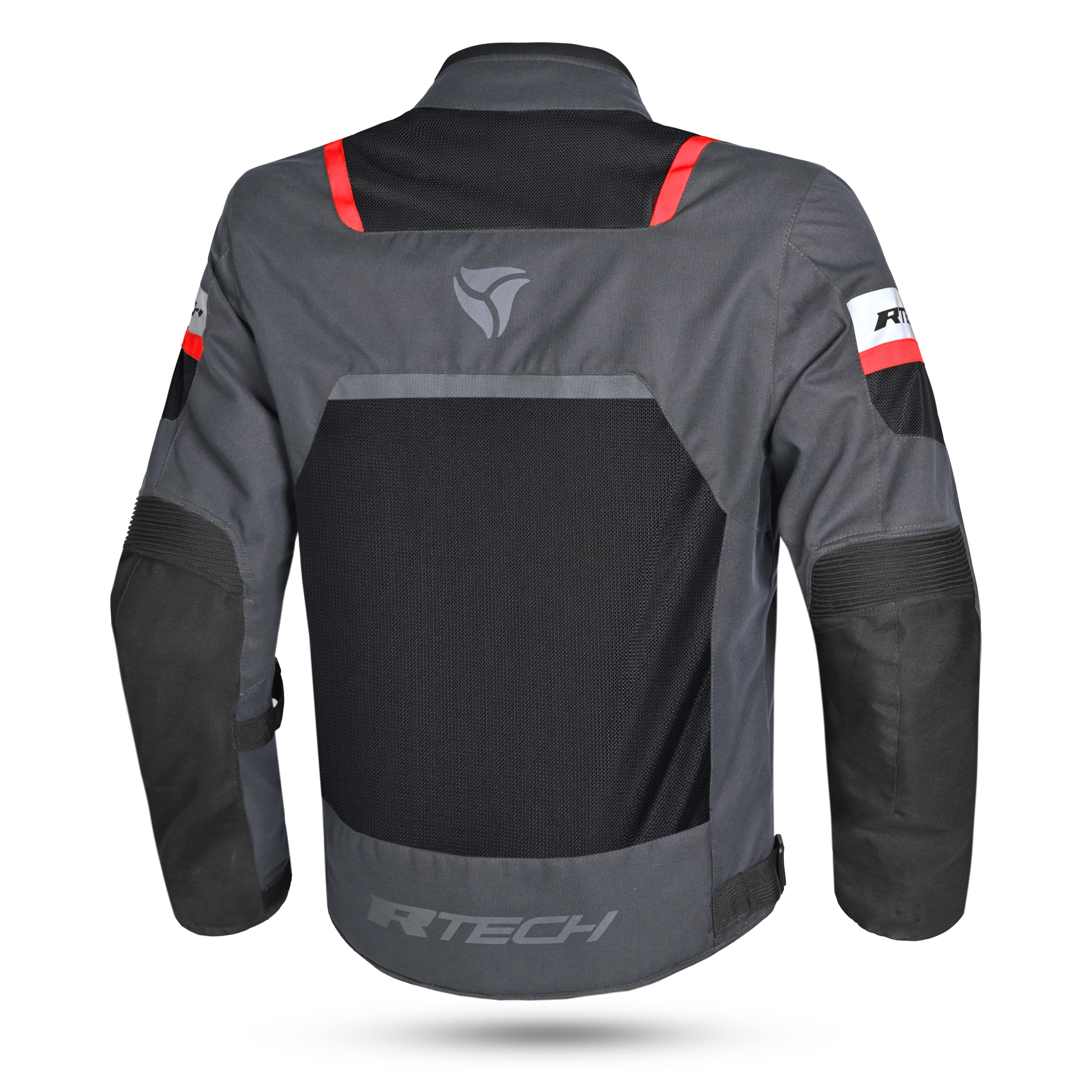 R Tech Spiral Mesh Motorcycle Jacket Anthracite Grey Black Red