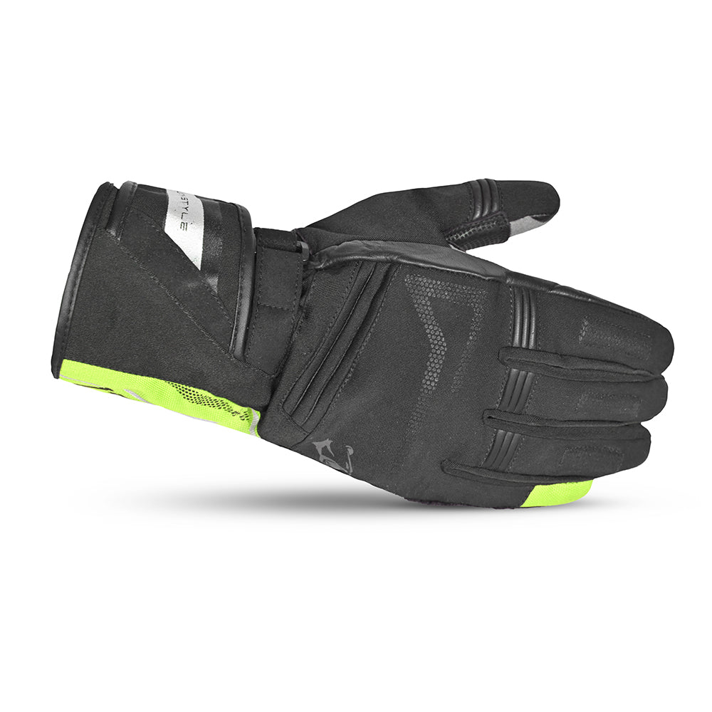 BELA Iglo Lady Winter Motorcycle Gloves Women Black Yellow Fluo