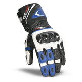 BELA Rocket Long Motorcycle Racing Gloves White Blue Black