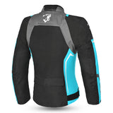 BELA Elanur motorbike Textile Lady Jacket Black grey Turquoise