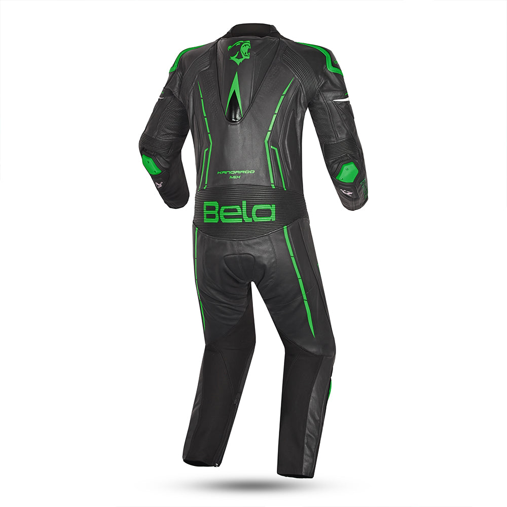 BELA Rocket Man Mix Kangaroo 1 PC Motorcycle Racing Suit Black Green