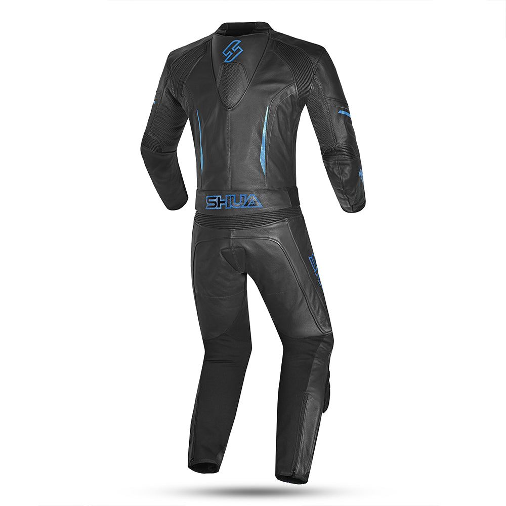SHUA Infinity 2.0 - 1 PC Motorcycle Racing Leather Suit - Black Blue