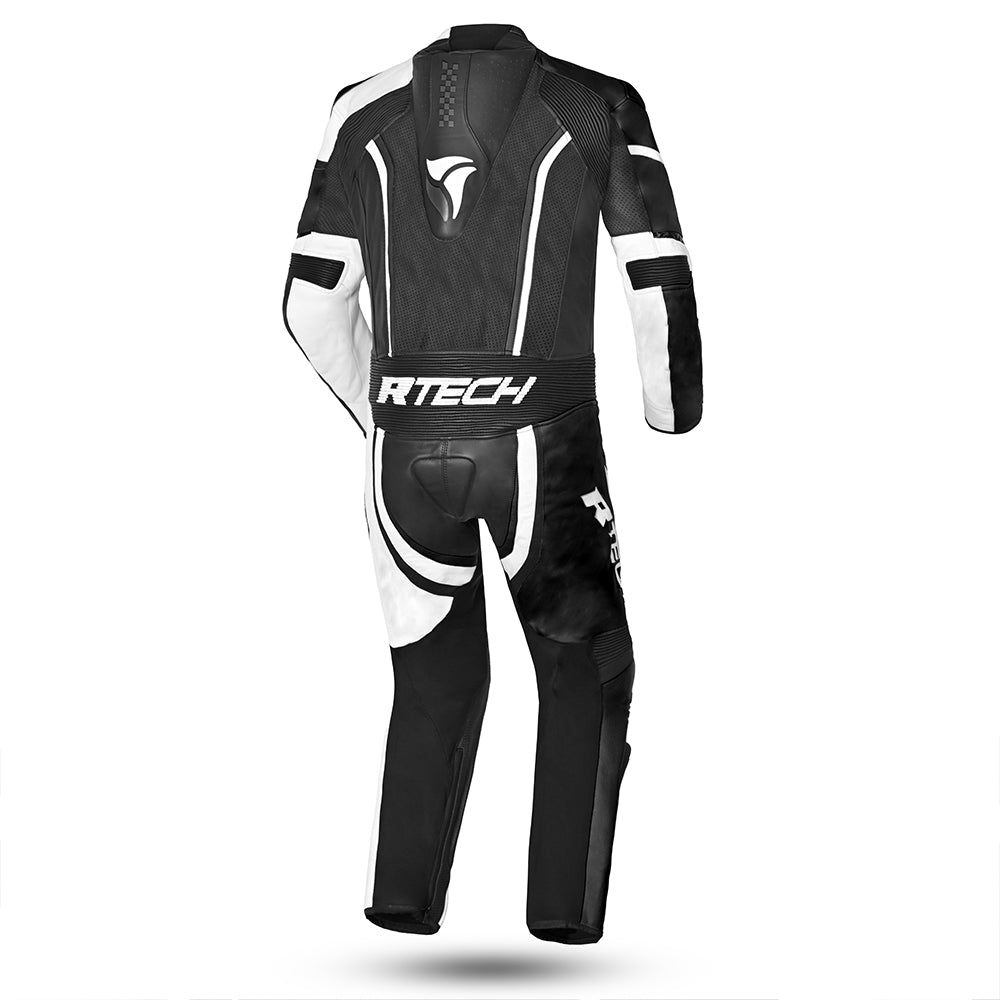 R Tech Hawk 1PC Motorcycle Racing Leather Suit Black White