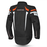 Bela Highland Man Textile Motorcycle Jacket Black Orange back