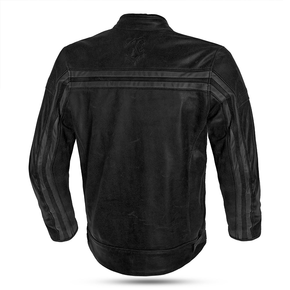 Bela Knight Hawk - textile motorcycle jacket - Black Grey - back side pic