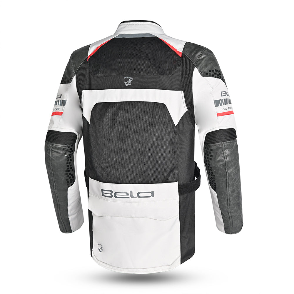 BELA Onsaker Motorcycle Textile Jacket - White Black Red - DELIVERY WITHIN 8 WEEKS