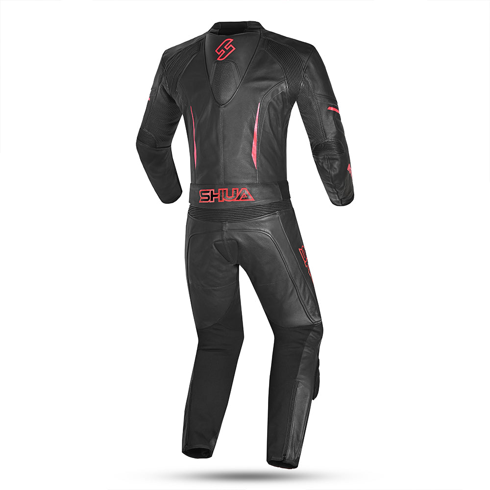 SHUA Infinity 2.0 - 1 PC Motorcycle Racing Leather Suit - Black Red