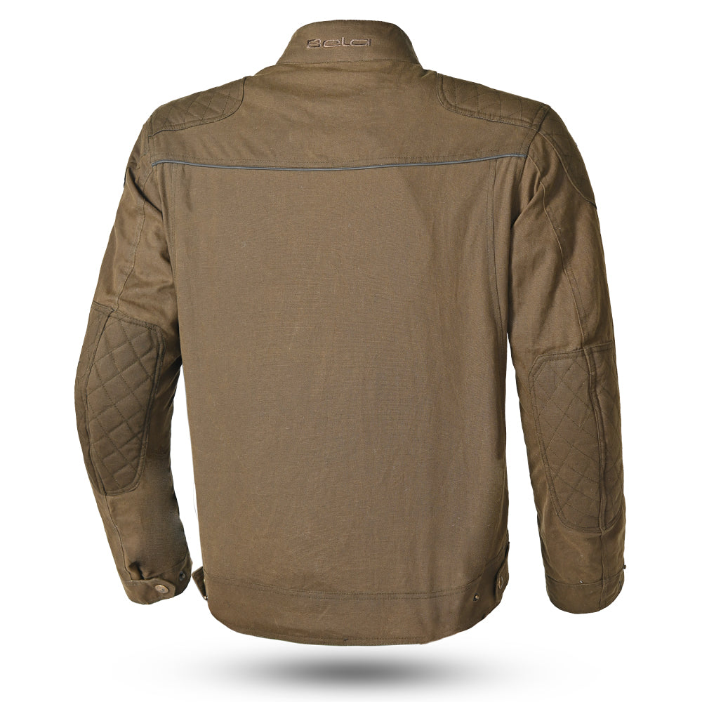 BELA Clutch Wax Urban Outfitters Jacket Olive back view