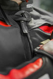 SHIMA CHASE MOTORCYCLE LEATHER JACKET BLACK RED