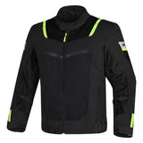 R-TECH SPIRAL MESH Motorcycle Jacket Black Yellow Fluro