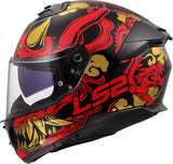 LS2 FF808 STREAM II DARKO MOTORCYCLE FULL FACE HELMET BLACK RED