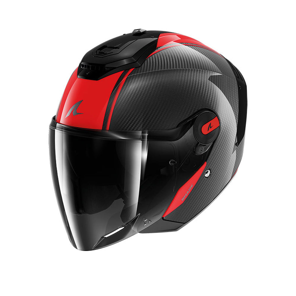 SHARK RS JET CARBON MOTORCYCLE OPEN FACE HELMET CARBON RED