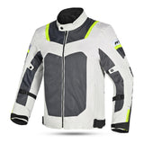 R Tech Spiral Mesh Motorcycle Jacket Ice Grey Yellow Flour