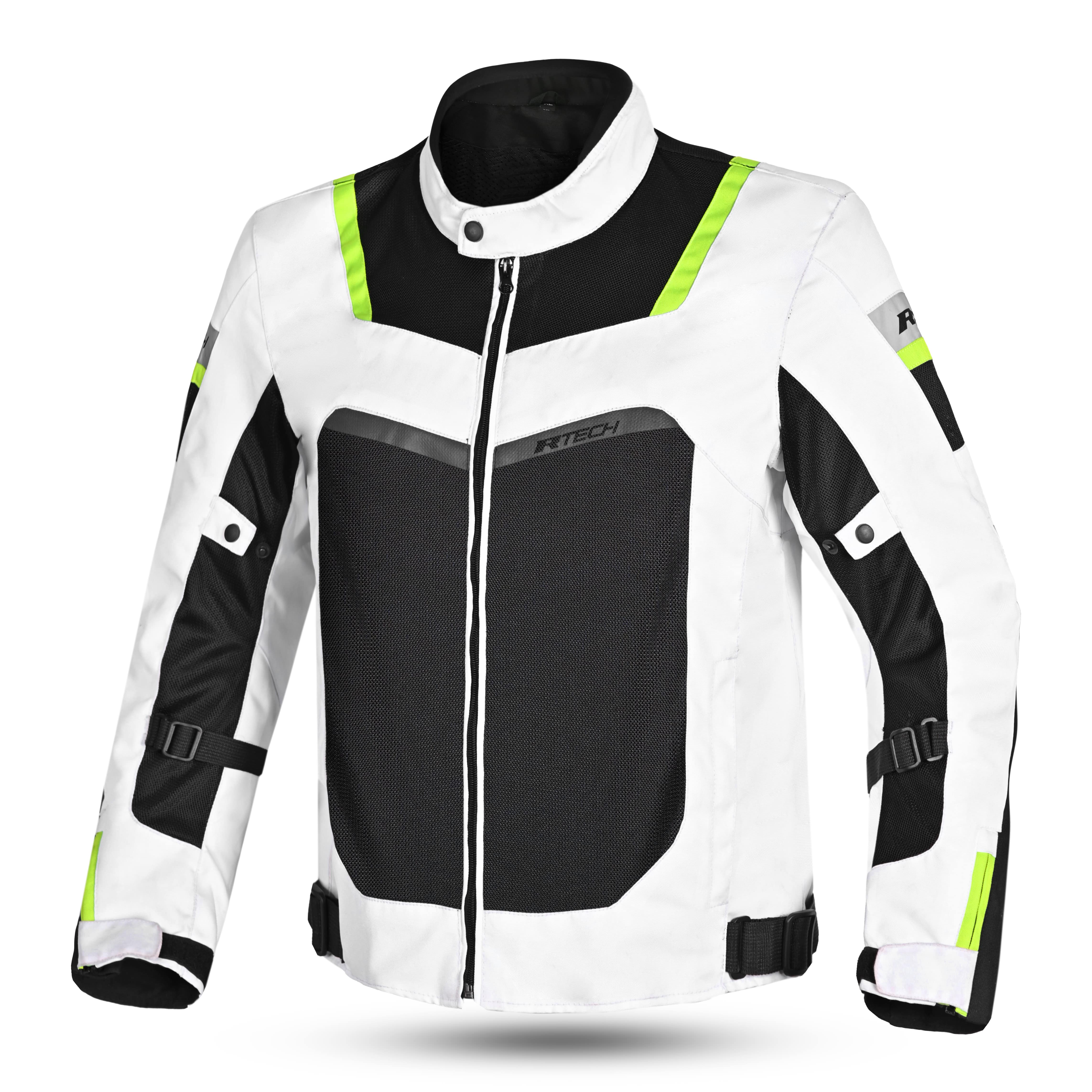 R-TECH SPIRAL MESH Summer motorcycle Jacket Ice Black Fluo Yellow