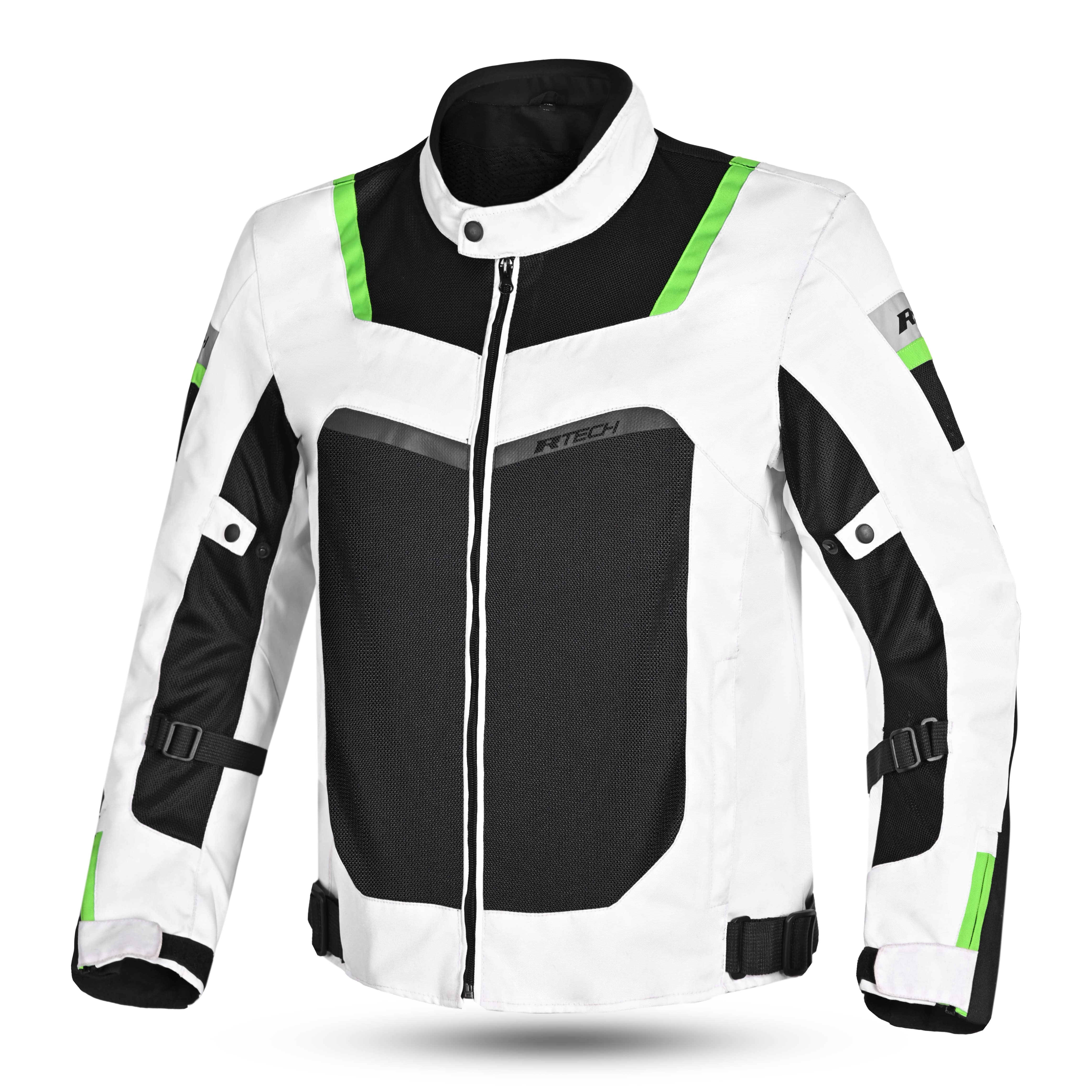 R-TECH SPIRAL MESH Motorcycle Textile Jacket White Black Green