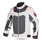 R-TECH SPIRAL MESH MOTORCYCLE JACKET BLACK/WHITE/GREY/RED