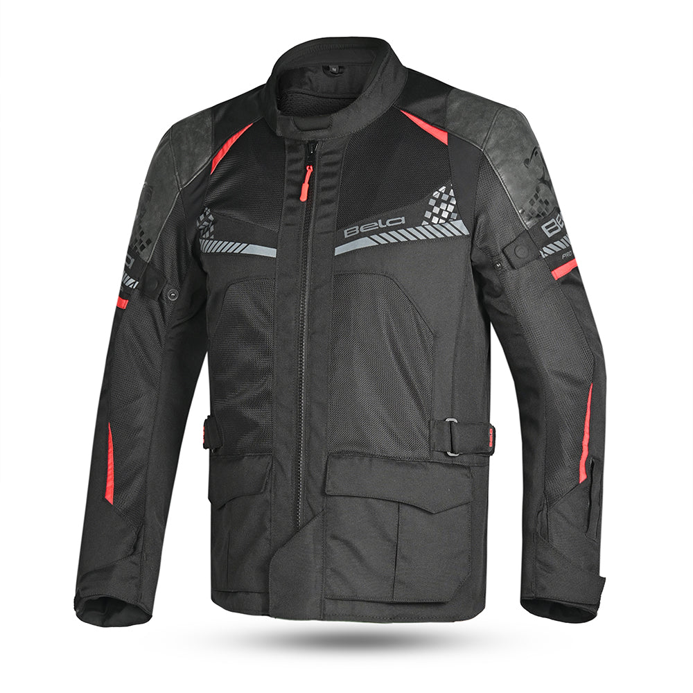 BELA Onsaker Motorcycle Textile touring Jacket Black Red