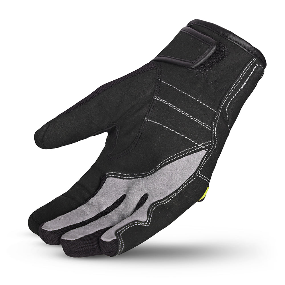 BELA Tracker Motorbike Gloves UK Black Yellow Flouro