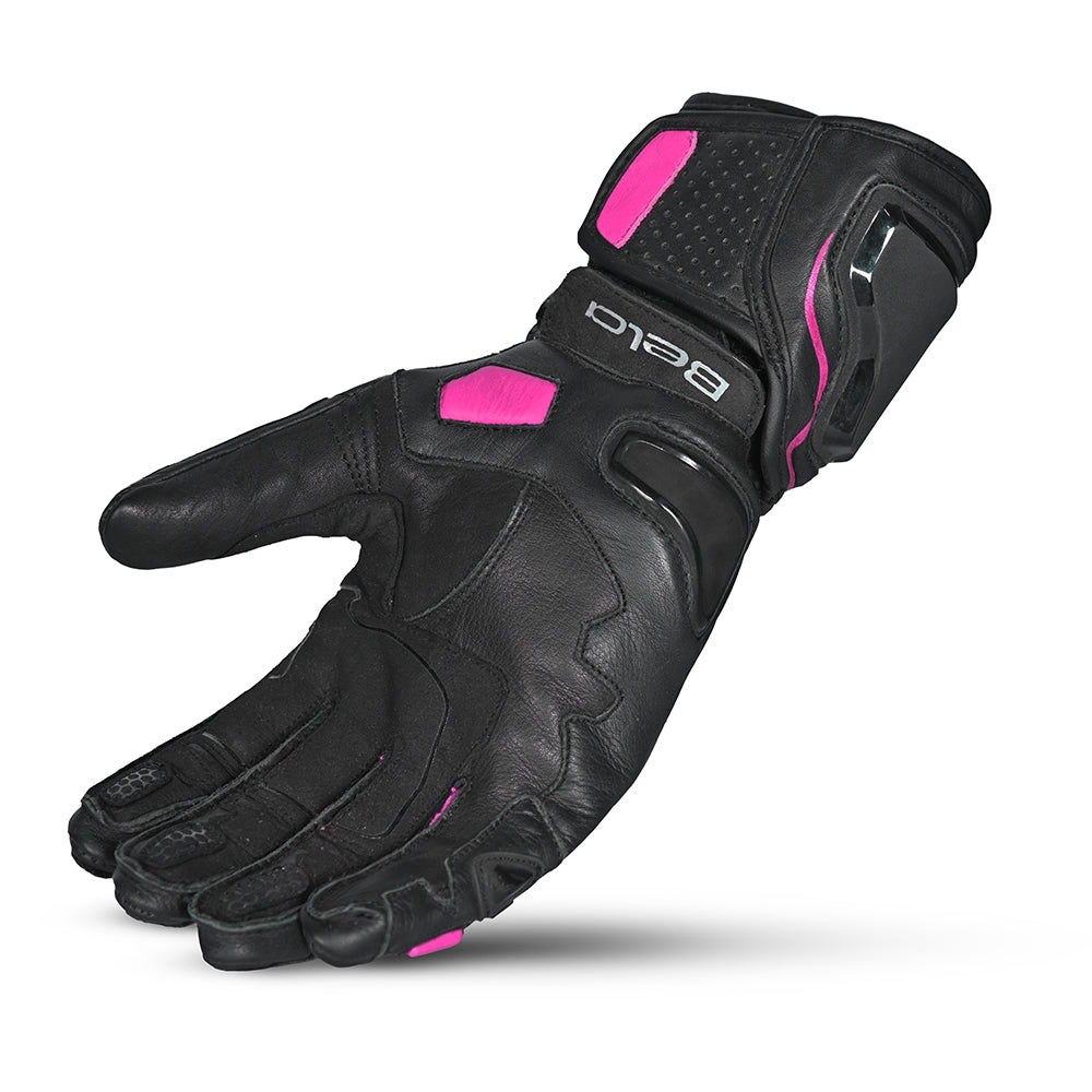 BELA Venom Lady Motorcycle Racing Gloves Black Pink
