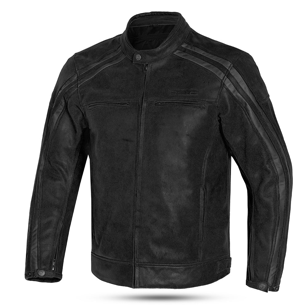 Bela Knight Hawk - textile motorcycle jacket - Black Grey - front pic