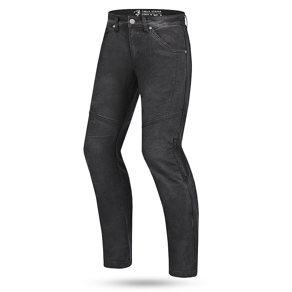 Bela Stroke 32L Inseam Motorcycle Demin Jeans Black