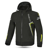BELA Breeze Softshell Motorbike Riding Hoodie Black Yellow images