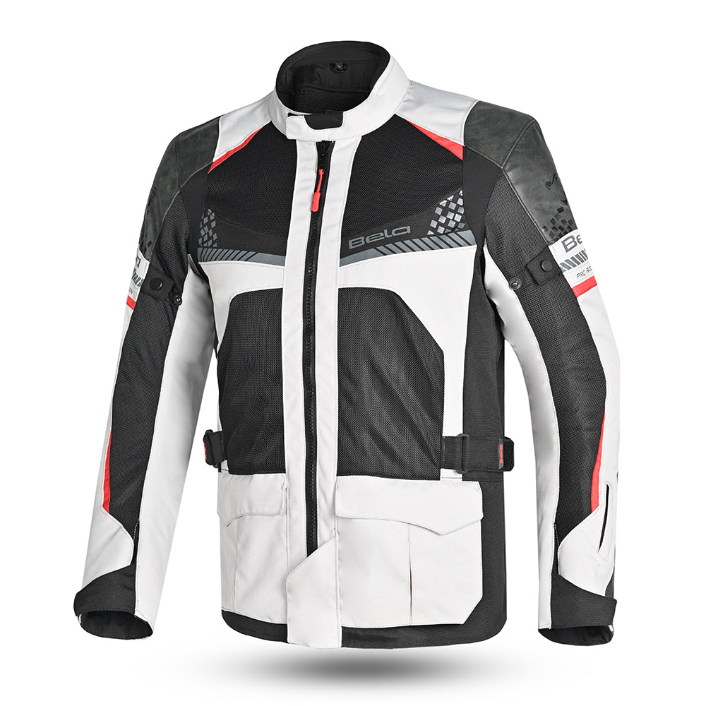BELA Onsaker Motorcycle Textile Jacket - White Black Red - DELIVERY WITHIN 8 WEEKS