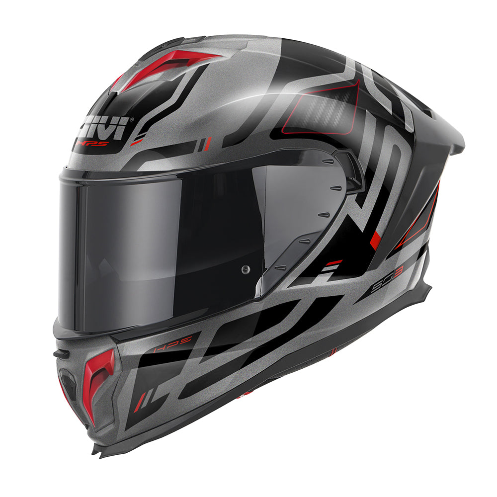 GIVI 50.3 QUASAR Full Face Motorcycle Helmet Titanium Red Black