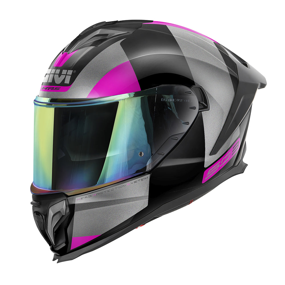 GIVI 50.3 VISION Full Face Motorcycle Helmet Black Titanium Fuchsia