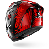 SHARK Aeron Edgy Carbon Motorcycle Helmet Chrome Red-back