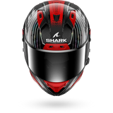 SHARK Aeron Edgy Carbon Motorcycle Helmet Chrome Red-front