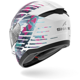 SHARK RIDILL 2 REPTAIA MOTORCYCLE HELMET WHITE VIOLET CHAMELEON