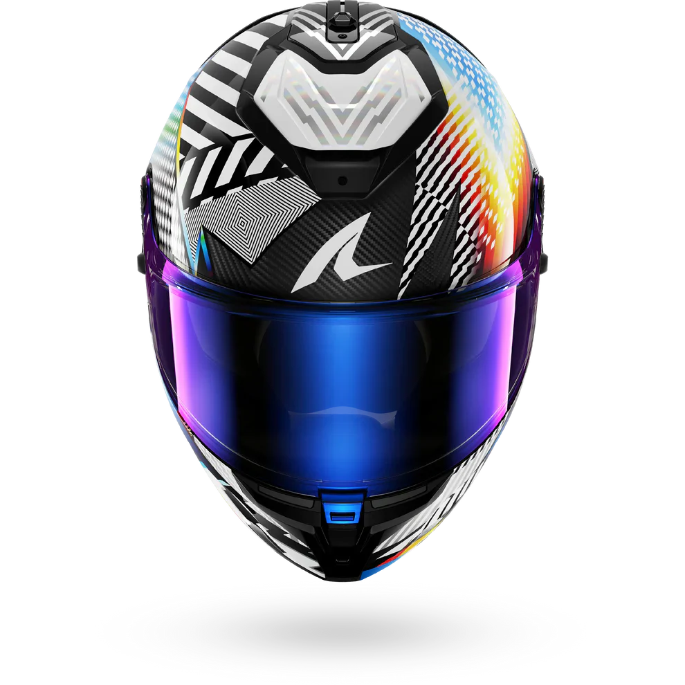 SHARK SPARTAN GT Pro Carbon Sthyr Full-Face Motorcycle Helmet White Chrome-front