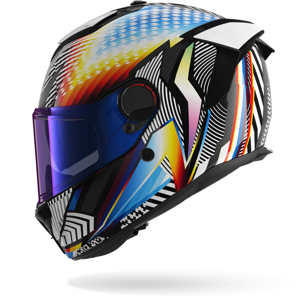 SHARK SPARTAN GT Pro Carbon Sthyr Full-Face Motorcycle Helmet White Chrome-left side