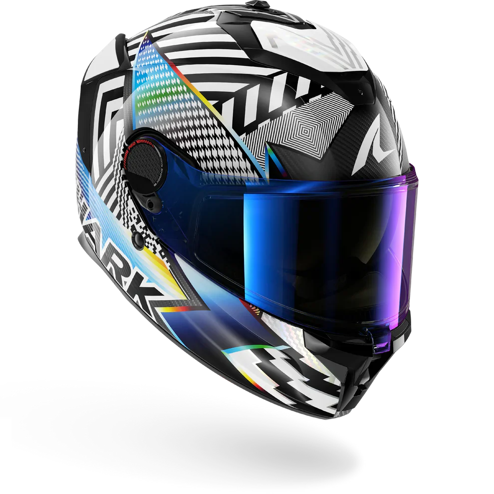 SHARK SPARTAN GT Pro Carbon Sthyr Full-Face Motorcycle Helmet White Chrome-right side