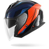 SHARK SKWAL i3 JET MEKARIUM MOTORCYCLE HELMET BLACK CHROME ORANGE