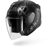 SHARK SKWAL JET SHIEVER MOTORCYCLE HELMET MAT BLACK ANTHRA SILVER