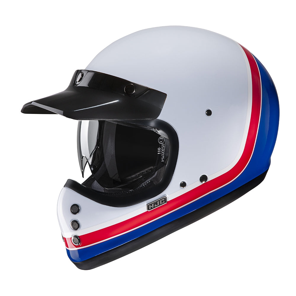 HJC - V60 SCOBY MC21 WHITE RED BLUE FULL FACE MOTORCYCLE HELMET