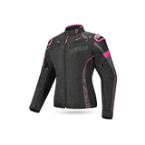 R-Tech Knight Rider Lady Short Motorcycle Racing Jacket Black Dark Grey Fuschia