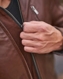 SHIMA HUNTER 2.0 MOTORCYCLE LEATHER JACKET LIGHT BROWN