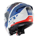 Premier Legacy GT SE 13 Modular Motorcycle Helmet – White, Blue & Red